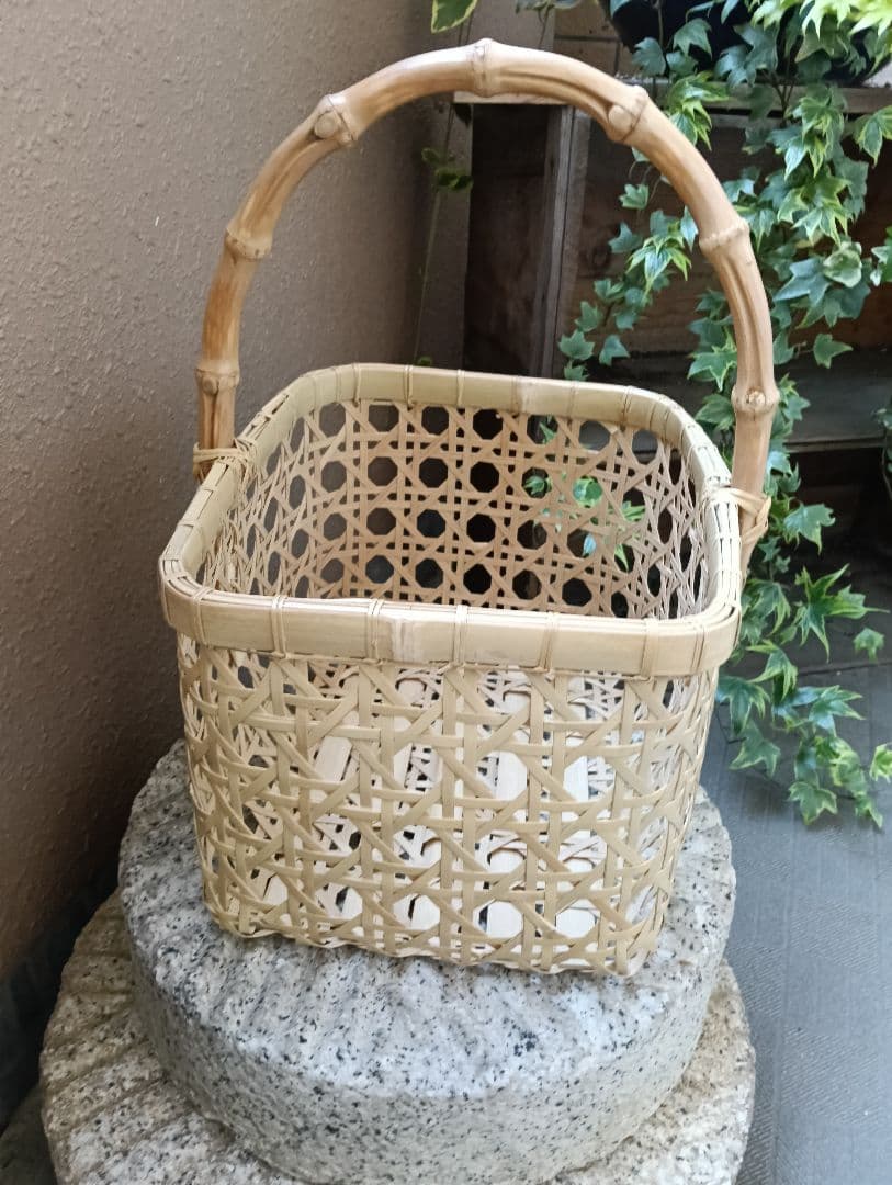 八つ目編み　竹かご