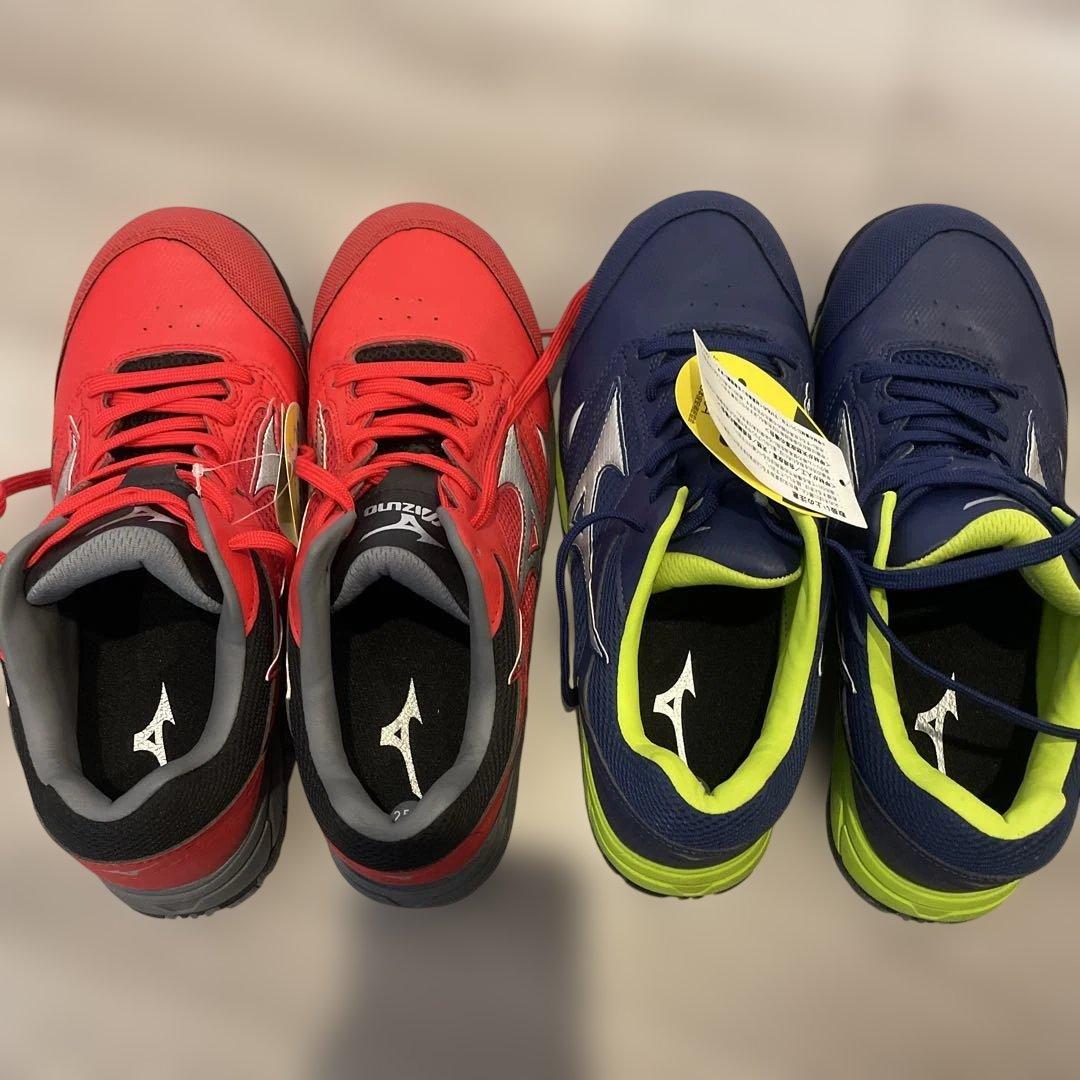 新品未使用品 Mizuno 安全靴 赤/青　お買い得二足セット サイズ25.5㌢