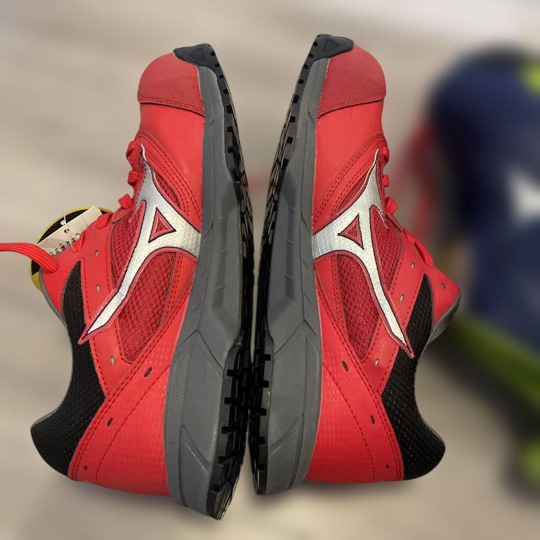 新品未使用品 Mizuno 安全靴 赤/青　お買い得二足セット サイズ25.5㌢