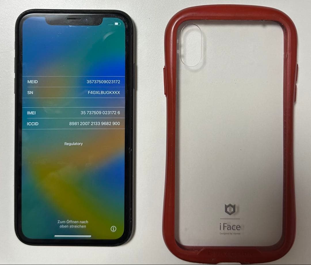 iPhone XRブラック iFaceケース付き