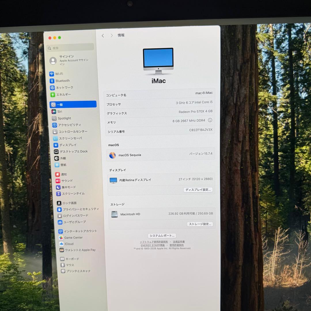 【良品】iMac 5K 27インチ 2019 / i5 / 8GB/256GB