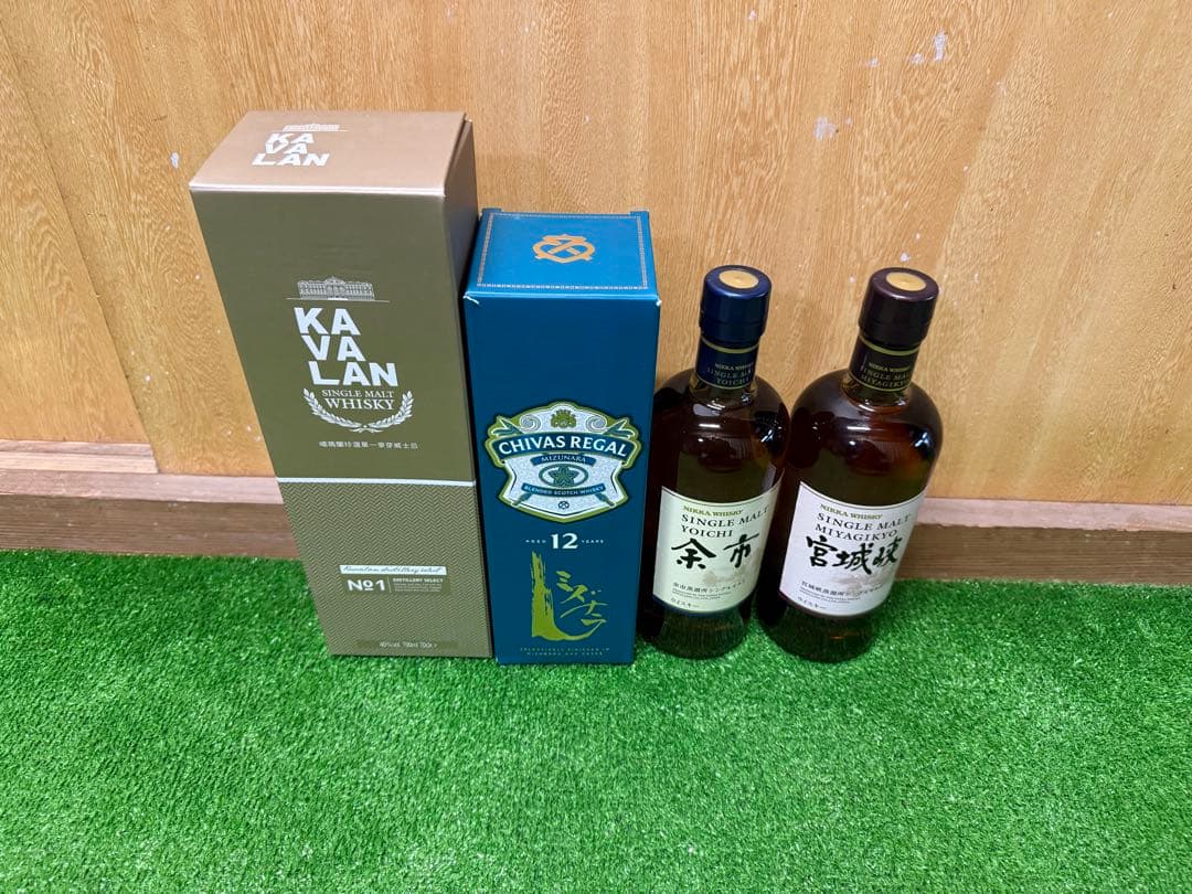 KAVALAN&CHIVAS REGAL 12年& 余市 & 宮城峡 4本セット