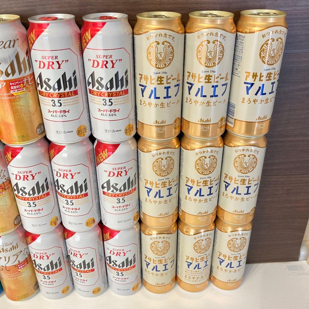ビールまとめ売り　500cc缶　マルエフ　ドライクリスタル　サン生　クリアアサヒ