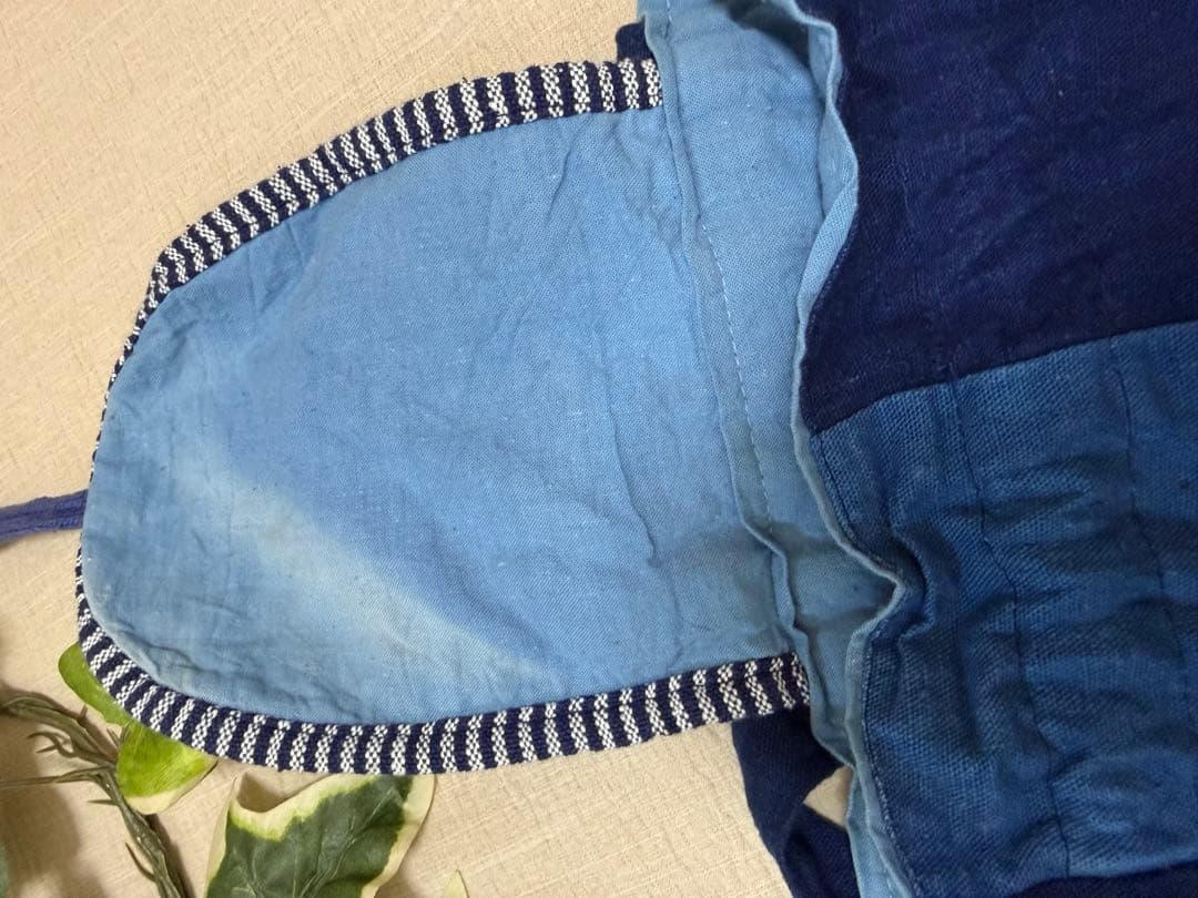 藍染　巾着　リュック　パッチワーク　古布リメイク　ハンドメイド