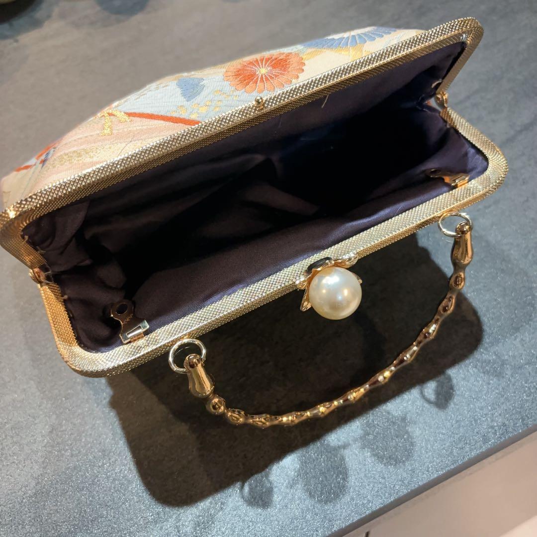 1月の新作♡悠々しい鳳凰ピンクゴールド口金格の高い濃密刺繍の最高級西陣帯地バッグ