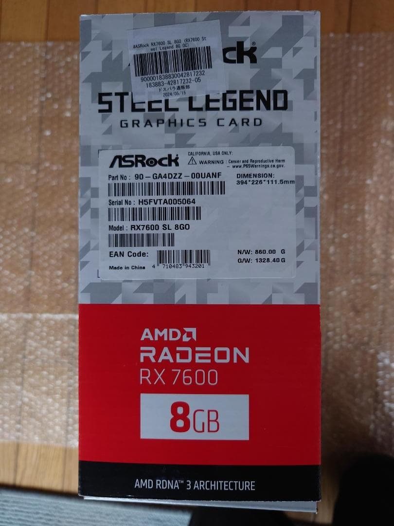 グラフィックボード・グラボ・ビデオカード ASRock Radeon RX7600 Steel Legend 8GB