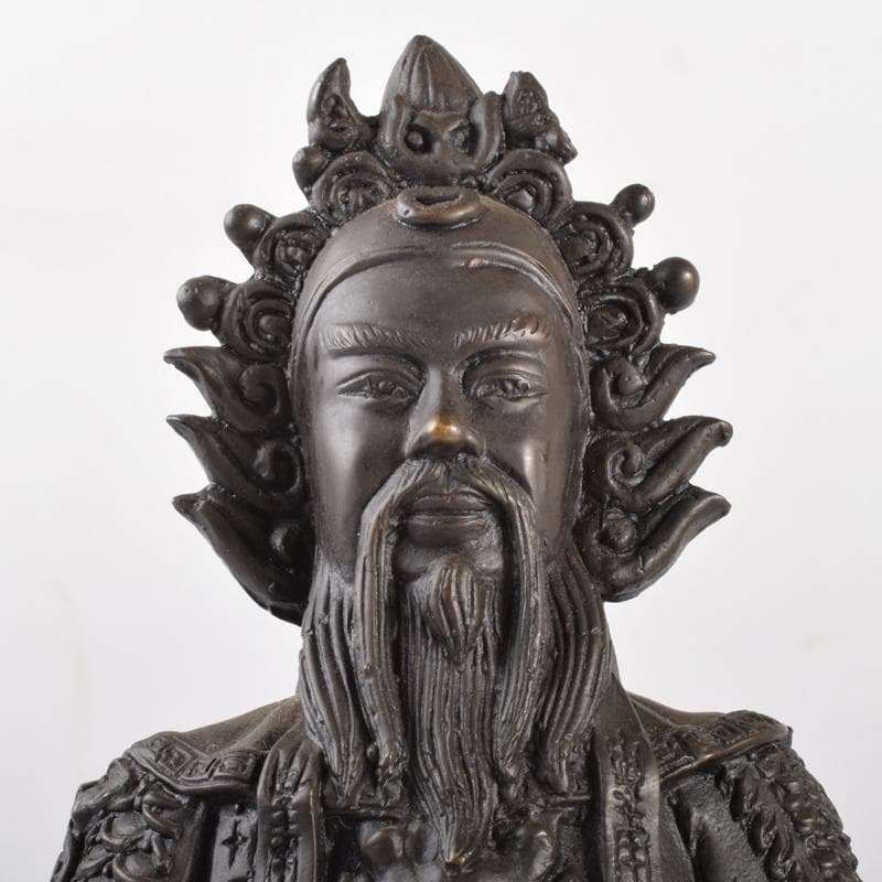 中国　古銅宣徳銅　人物像　武人像　置物　C　4154