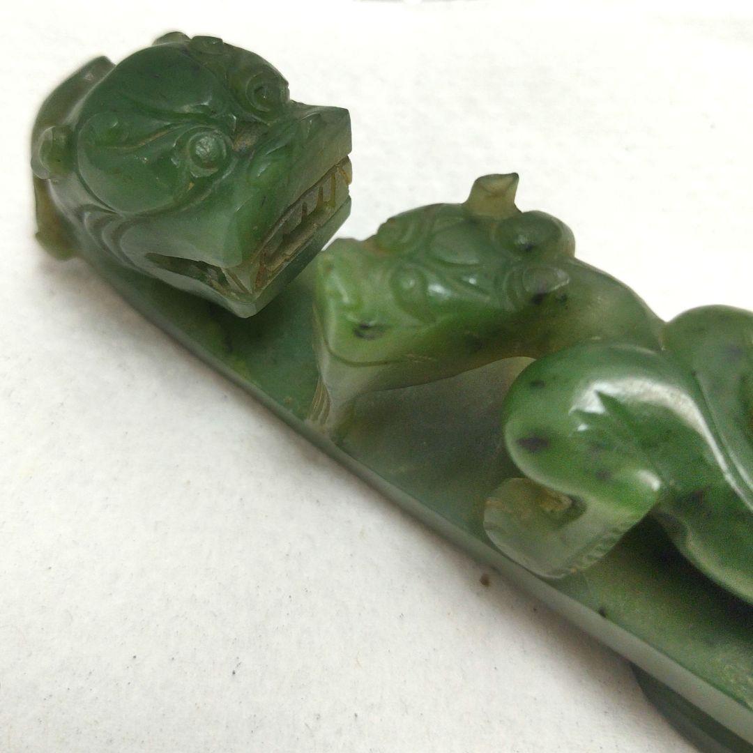 ゆ*う様 中国工芸品 美術 唐物骨董 中国古玩 玉帯鉤 翡翠 龍