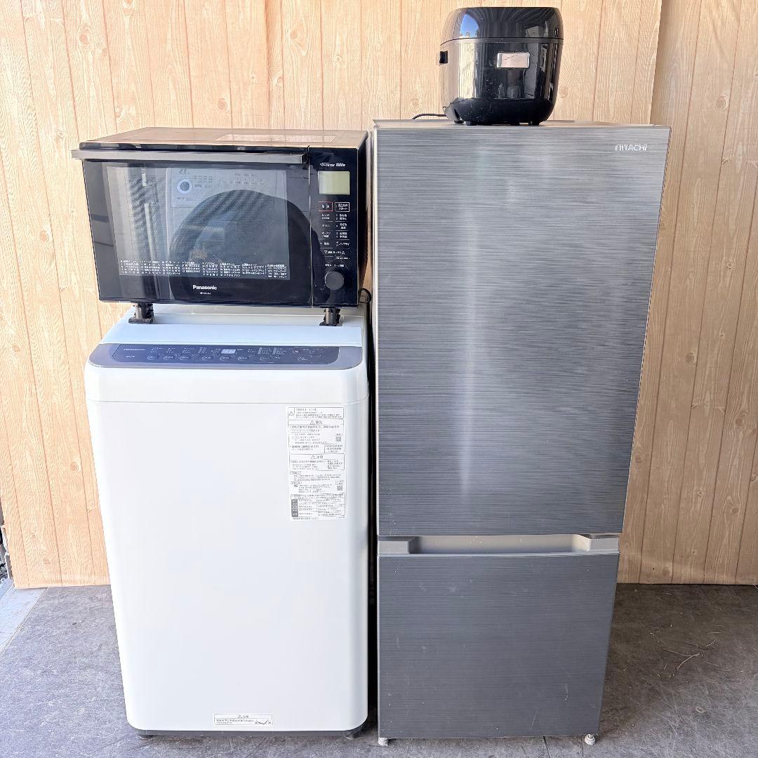 配送設置無料！純正パナソニック冷蔵庫・オーブンレンジ＋洗濯機炊飯器4点セット！