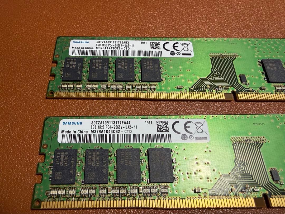 Samsung DDR4 8GB メモリー 2枚組