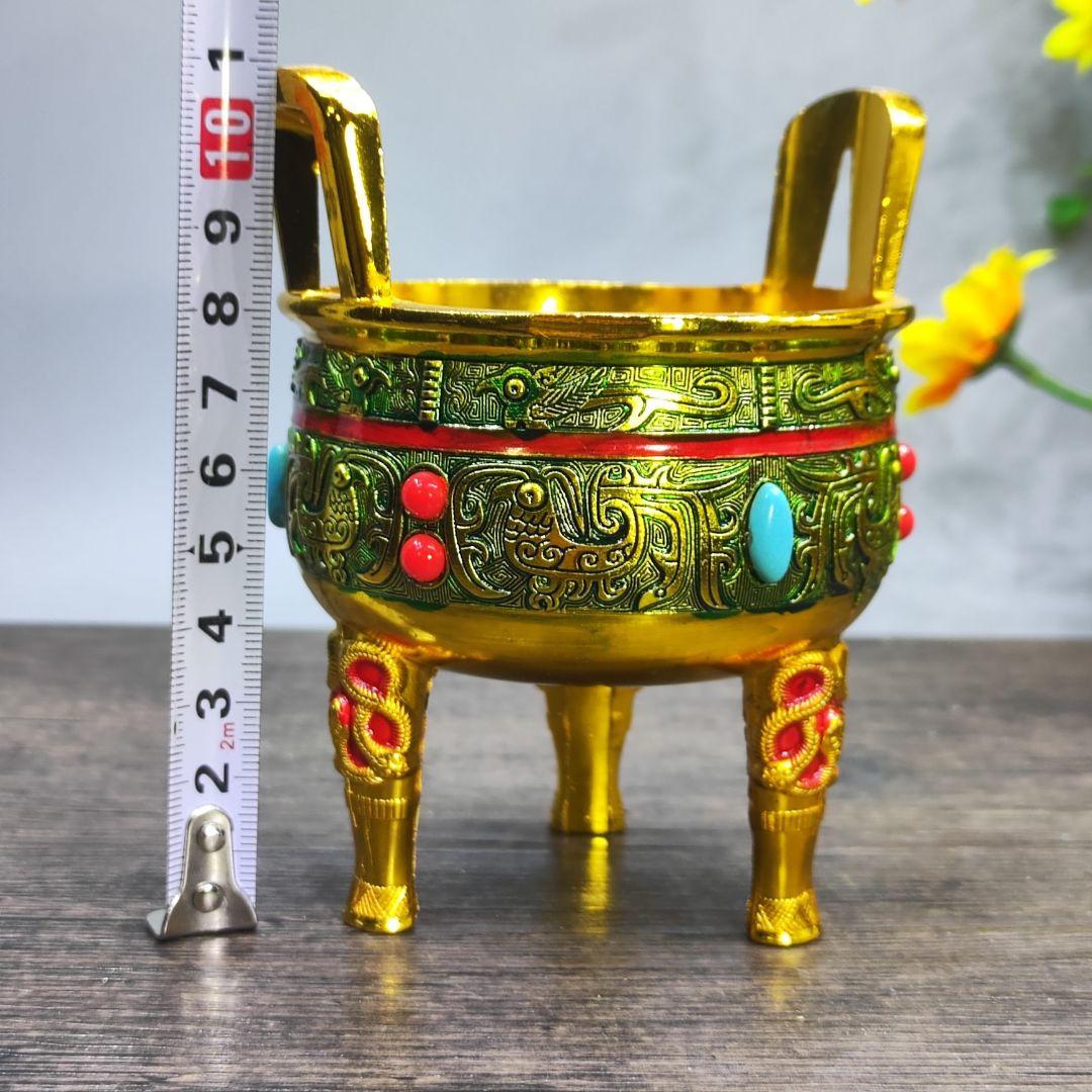 銅器 銅鼎 景泰藍三足鼎 香炉 挿し香炉 香道具 装飾品 工芸品 置物