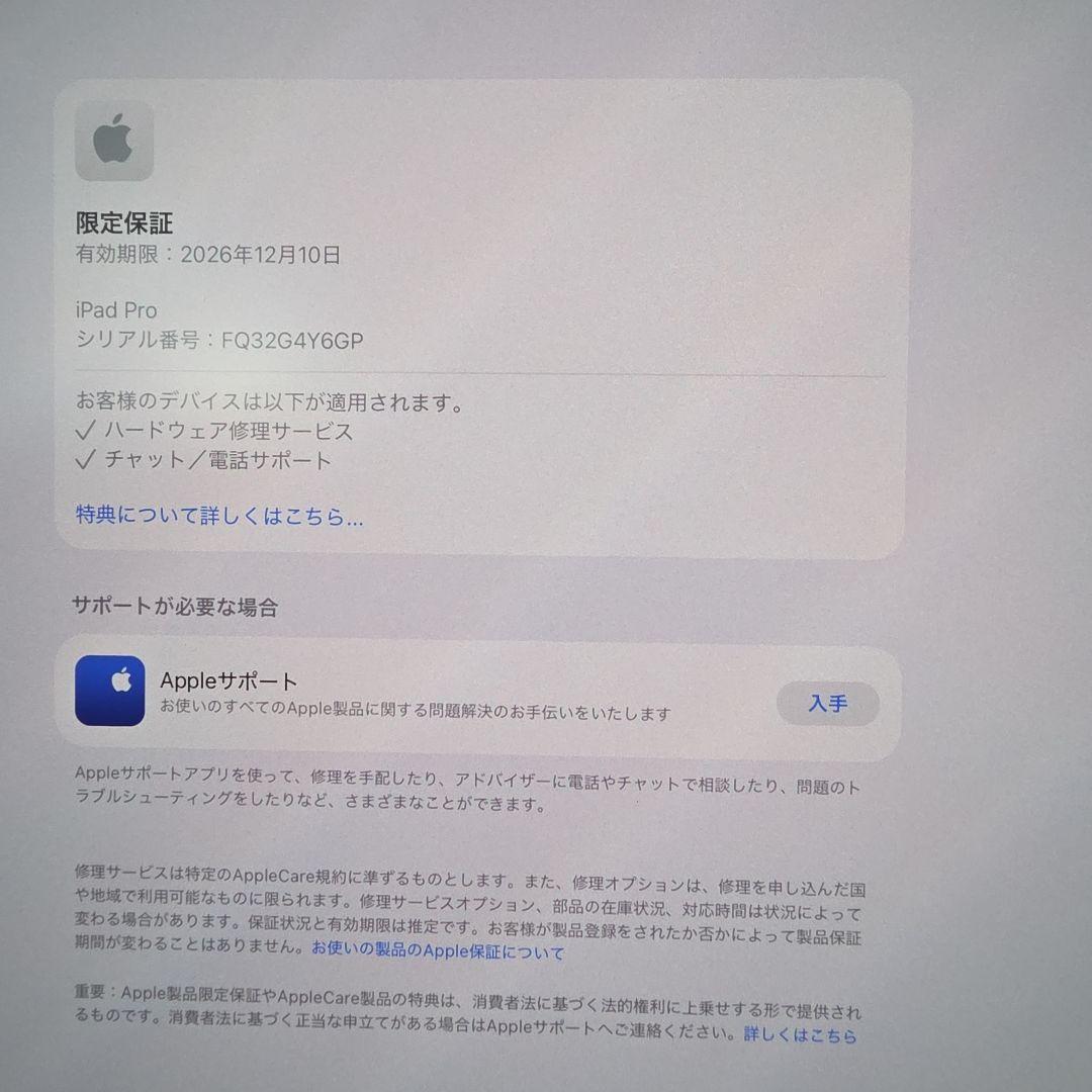 11インチ iPad Pro（M5/2025） 512GB スペースブラック