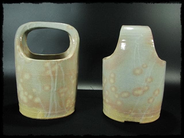 朝日 豊斎 燔師 荒土 手焙 一対 遠州七窯 手炉 茶道具 共箱 g17