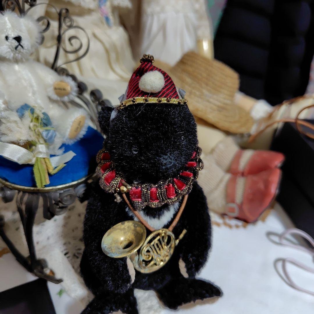 美品　小さなサーカスの黒いベアホルン付き 作家作品