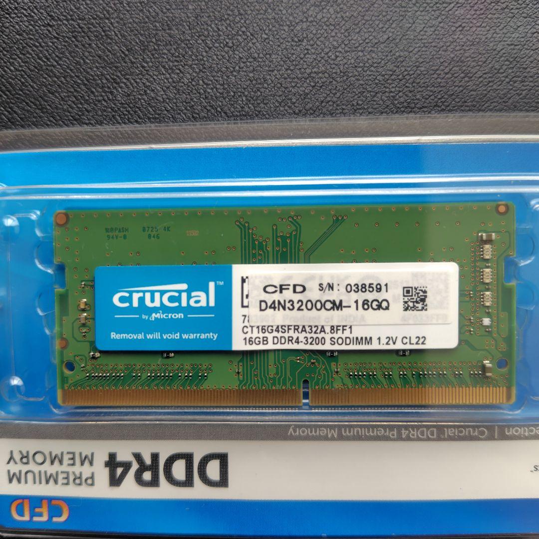 crucial DDR4 16GB SO-DIMM メモリ