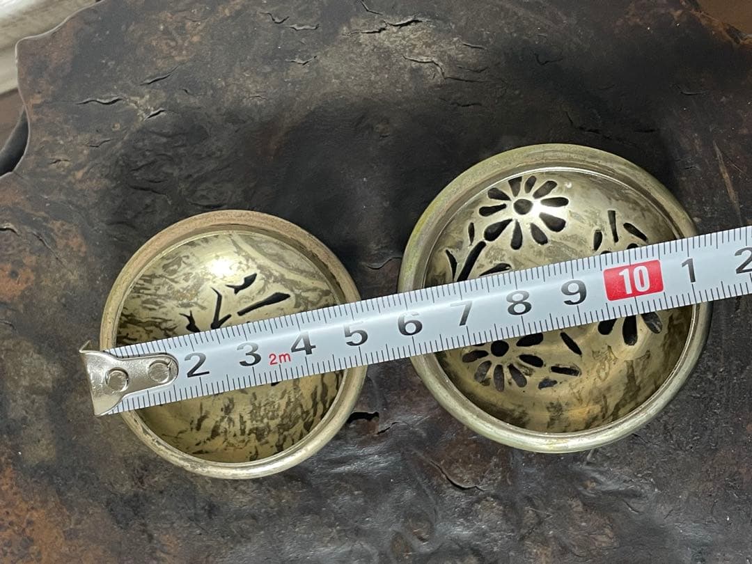 香炉 火屋 一対 約45g 6cm・5.3cm 透かし彫り