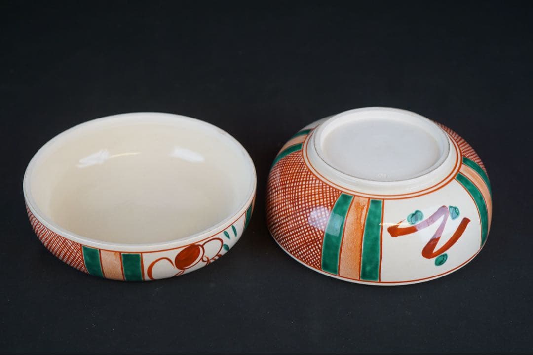 加賀瑞山 萬古窯 赤玉 喰籠 共箱 喰篭 菓子器 蓋物 茶道具