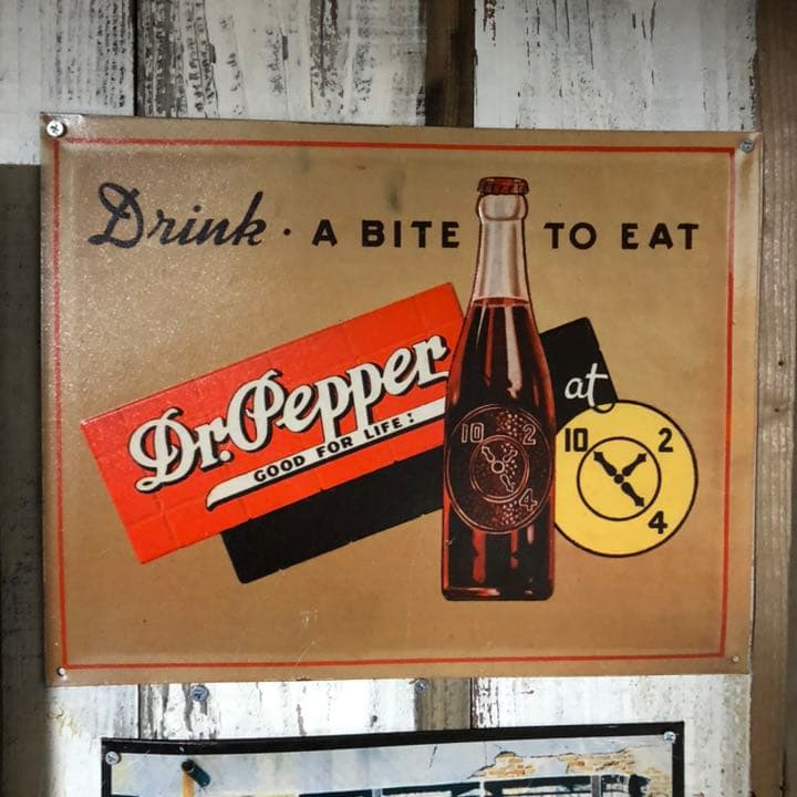 ドクターペッパー　コカコーラ ヴィンテージ メタルサイン ブリキ 当時物 看板