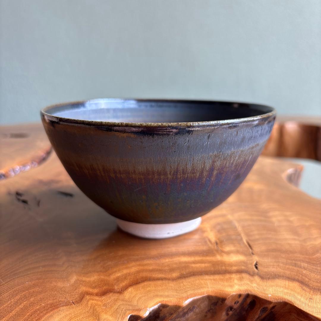 筑紫安野焼 窯変茶碗 共箱 抹茶碗 茶道具 (13y)