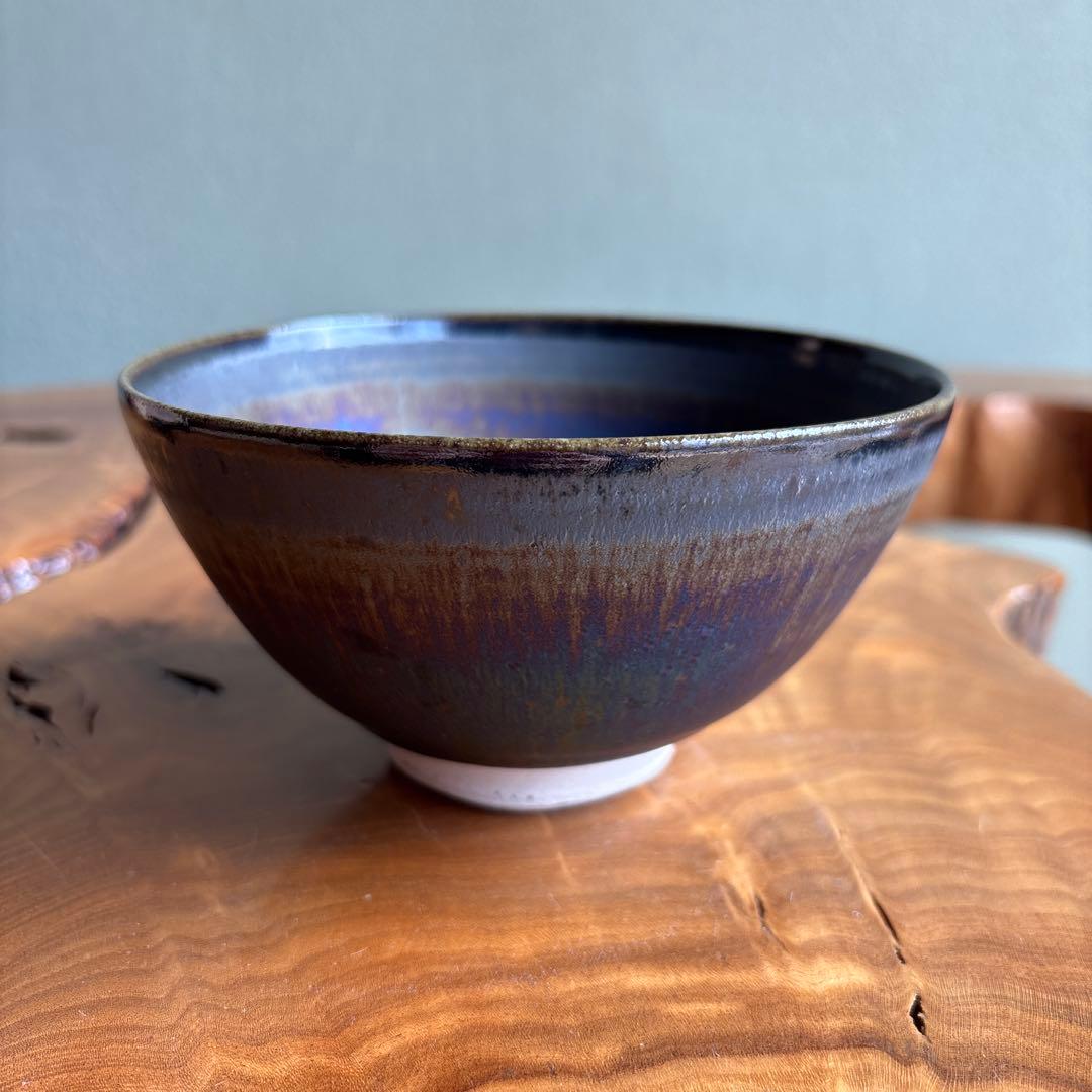 筑紫安野焼 窯変茶碗 共箱 抹茶碗 茶道具 (13y)