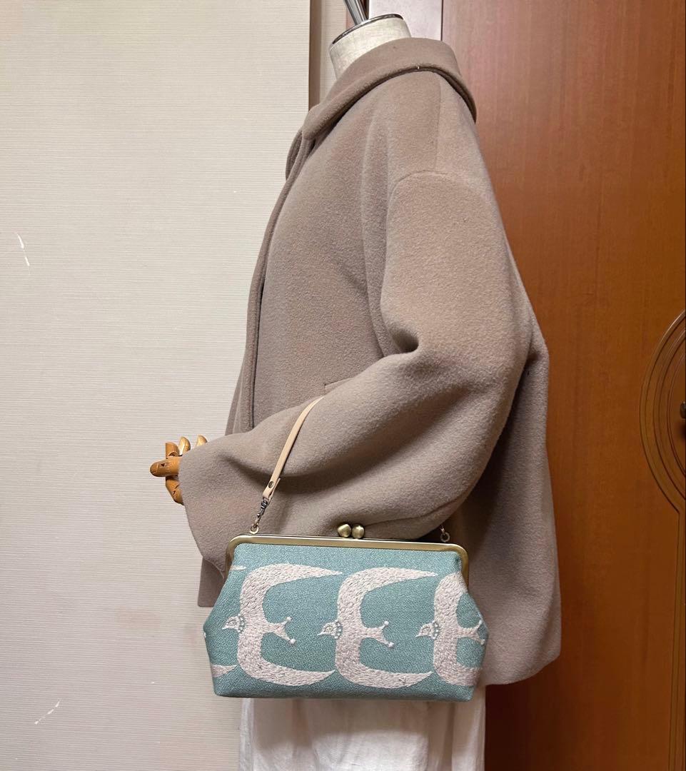 ミナペルホネン　ハンドメイド　がま口　お財布　バッグ　ストラップ付⭐️go!