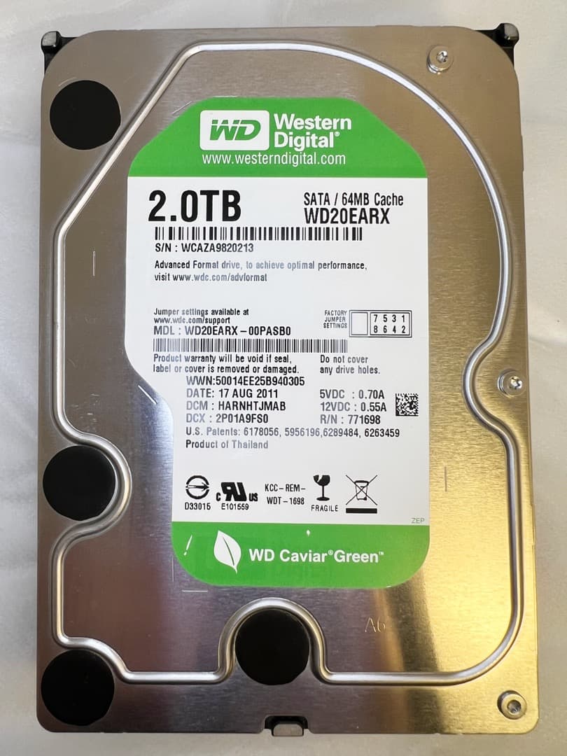 WD GREENシリーズ★2TB HDD 3台セットで超超超お買い得品！