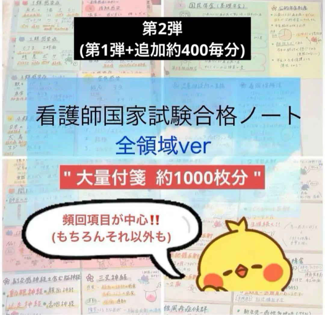 看護師国家試験 まとめノート 対策 カード 付箋ノート 国試 看護 合格