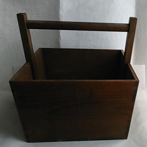 茶道具　箱炭斗　桑　水屋道具