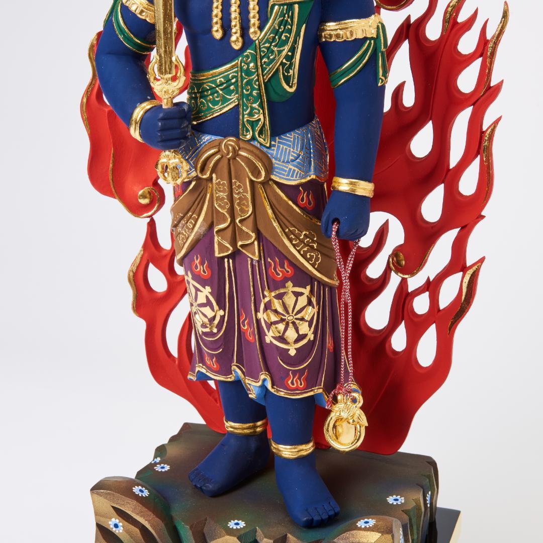 楠　立青不動明王　70ｃｍ　濃彩切金  #073