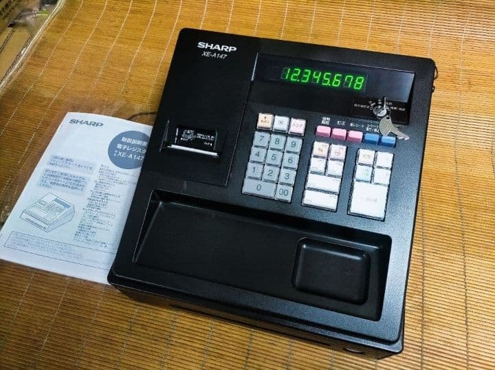 シャープレジスター　XE-A147　PC連携売上管理フル設定無料　989662