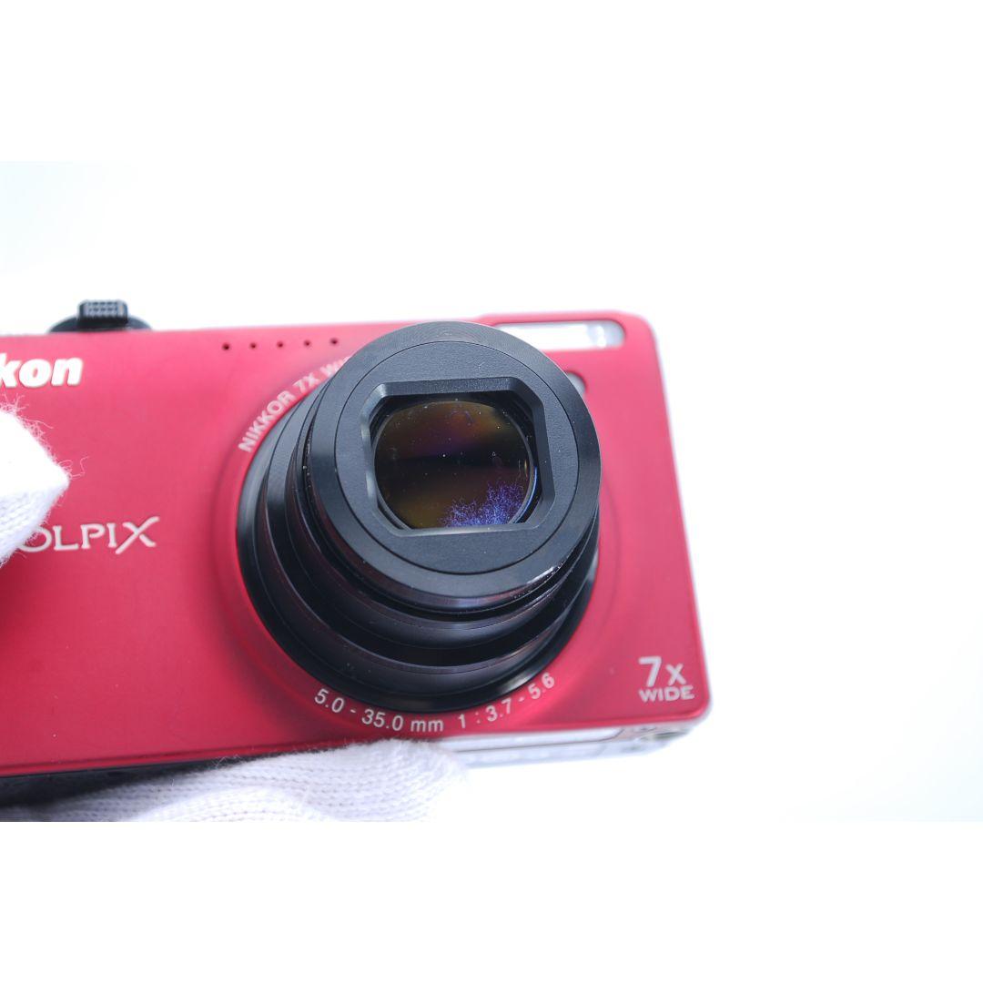 動作良好 実用品 Nikon COOLPIX S6000 レッド 7倍ズーム