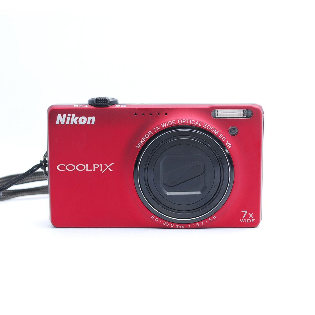 動作良好 実用品 Nikon COOLPIX S6000 レッド 7倍ズーム