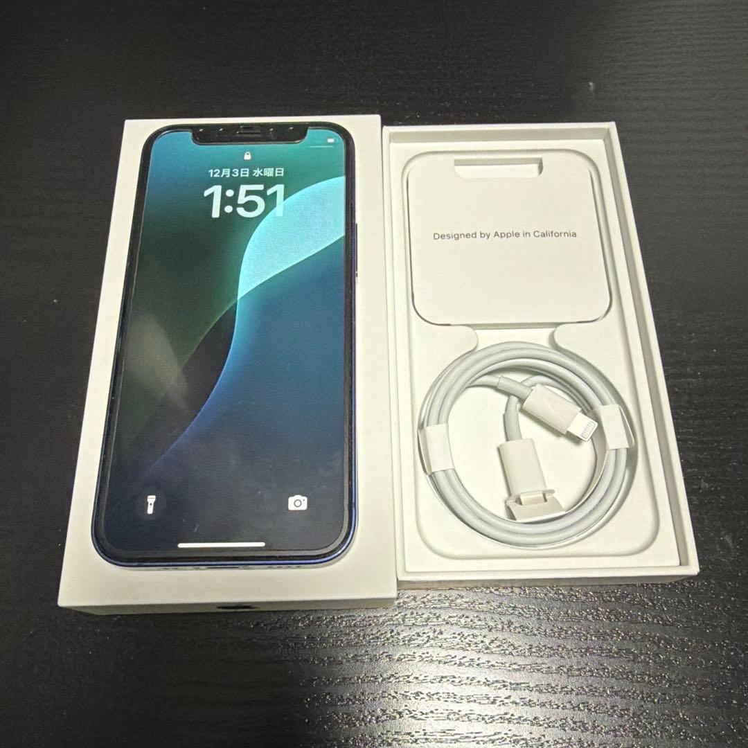 Apple iPhone 12mini ブルー 本体 充電ケーブル付き