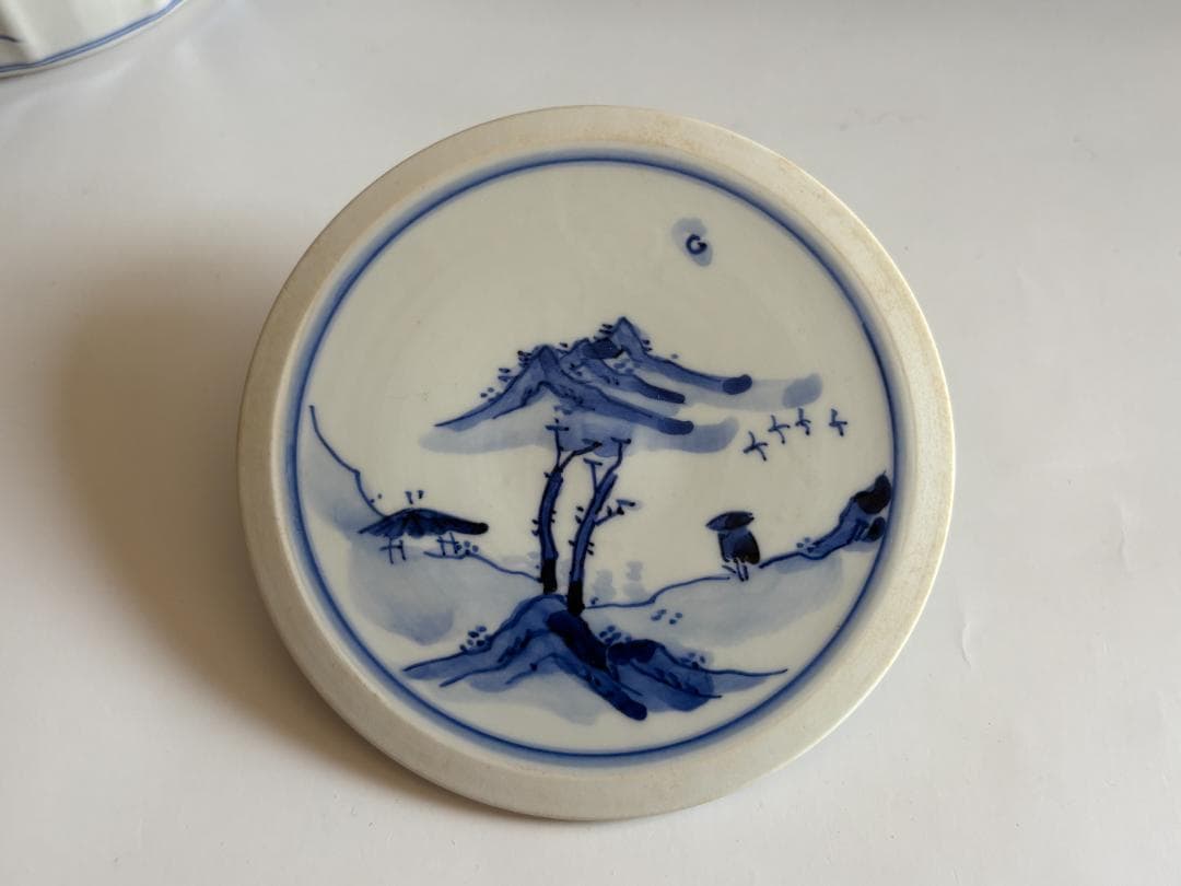 曽根幸風　染付金彩地彫竹図　水指　茶道具