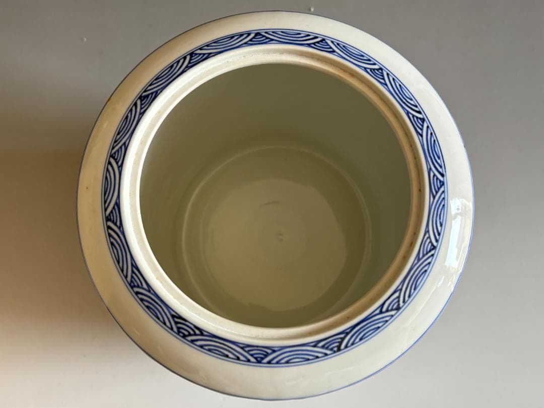 曽根幸風　染付金彩地彫竹図　水指　茶道具