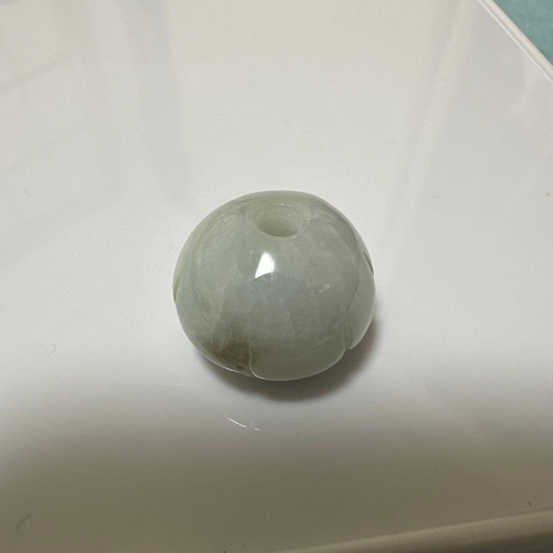 翡翠 本翡翠 翡翠玉 緒締 根掛 緒締玉 莲花纹 彫刻 細工 和装小物 特大