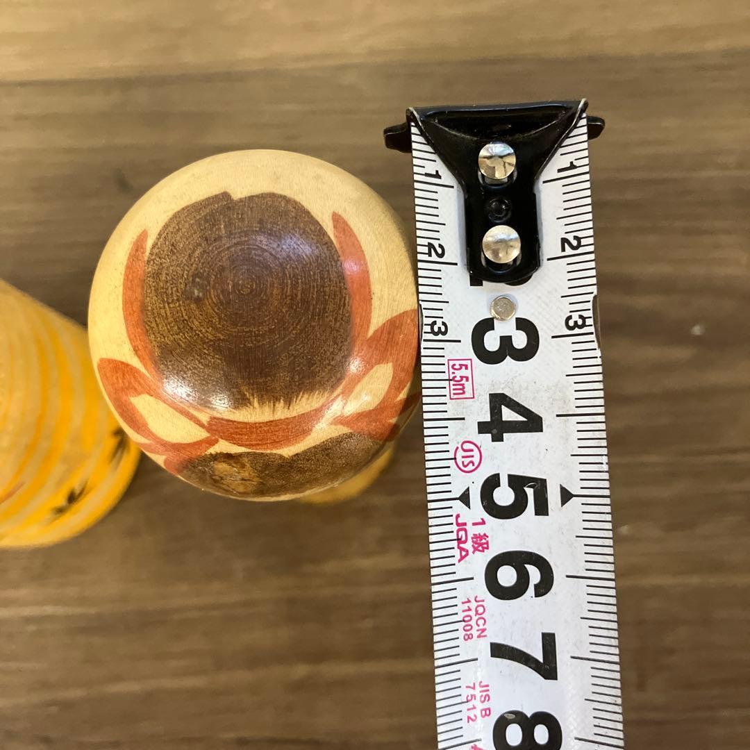 E-壁 伝統こけし 佐々木美穂作 もみじ とんぼ 黄色 2体セット 郷土玩具