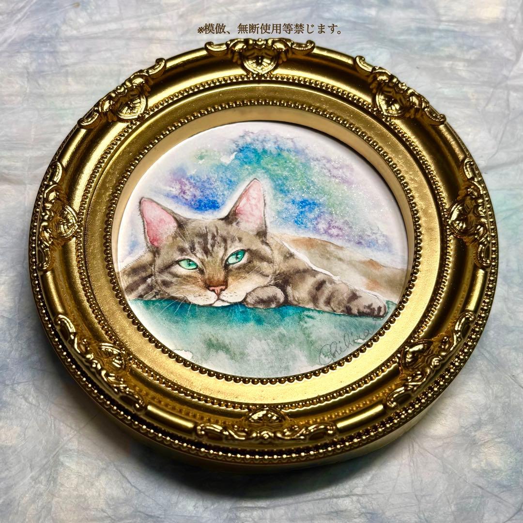 絵画 猫の絵 猫雑貨 猫グッズ ねこずき 美術品 にゃんこ 原画 cat art