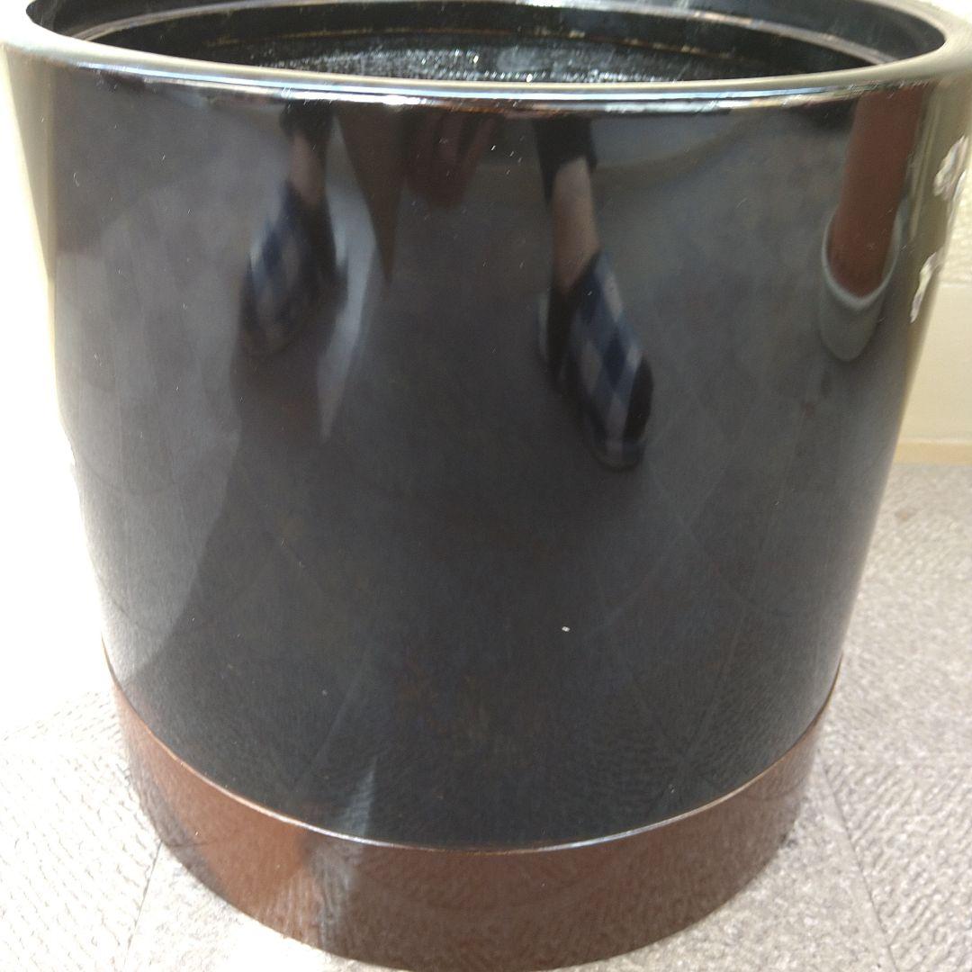 骨董 火鉢 螺鈿 花模様 木製 漆器 内側銅器 花入 鉢カバー 貝細工