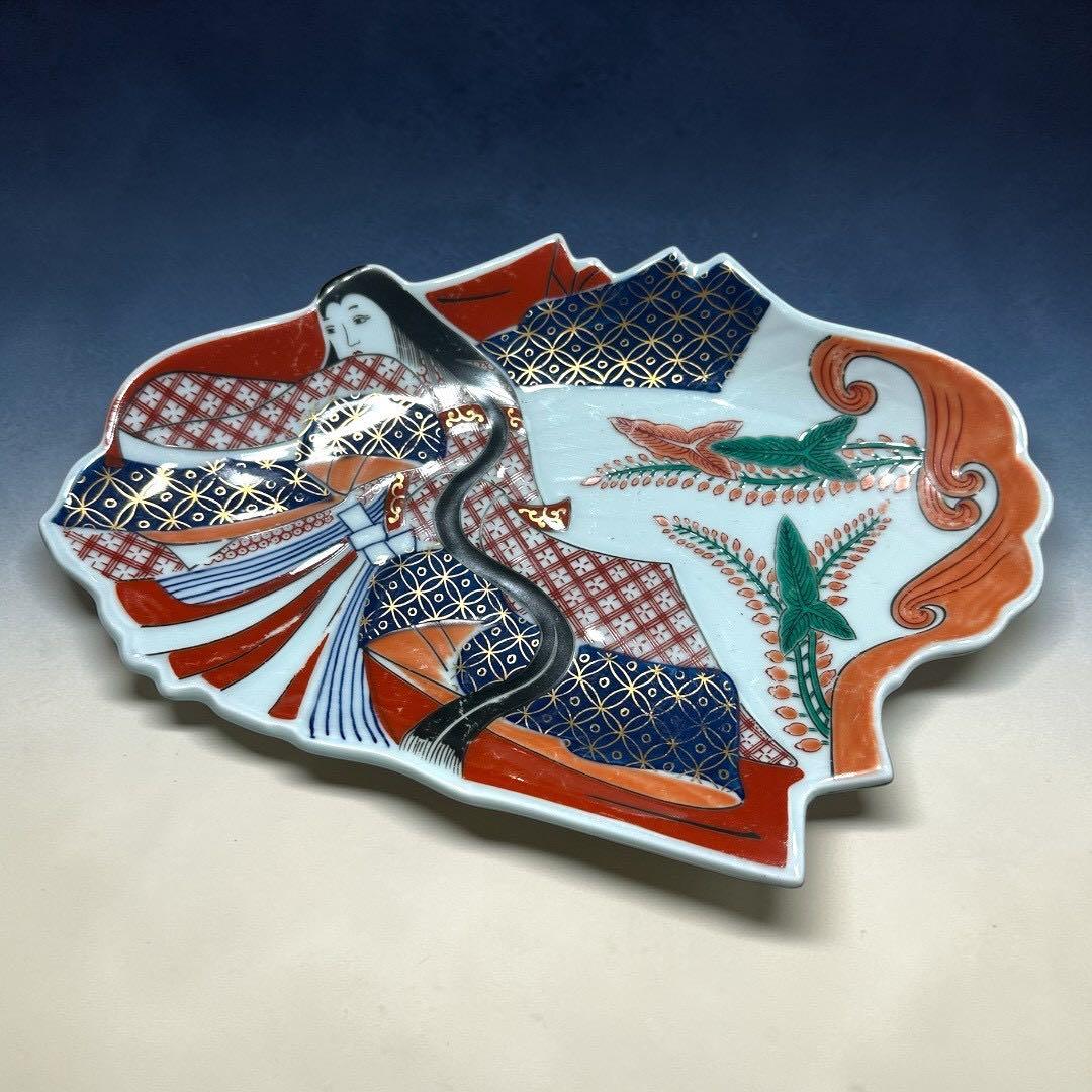 古伊万里様式の華麗な色絵姫皿 6客 作家物