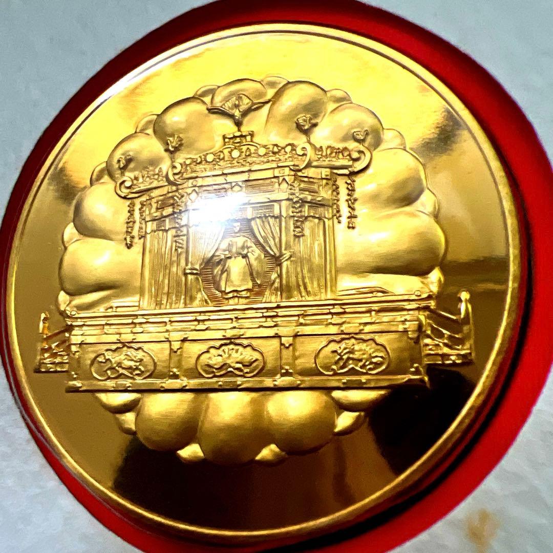 【純金仕上げ】天皇陛下御在位60年記念 記念メダルセット フランクリンミント社製
