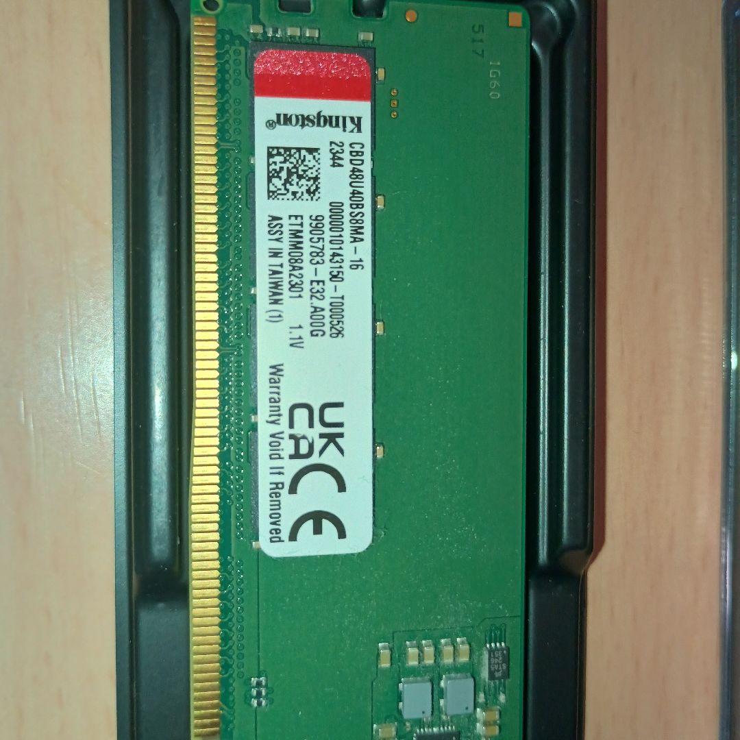 32GB (16GB×2) DDR5 4800MHz Kingstonメモリ