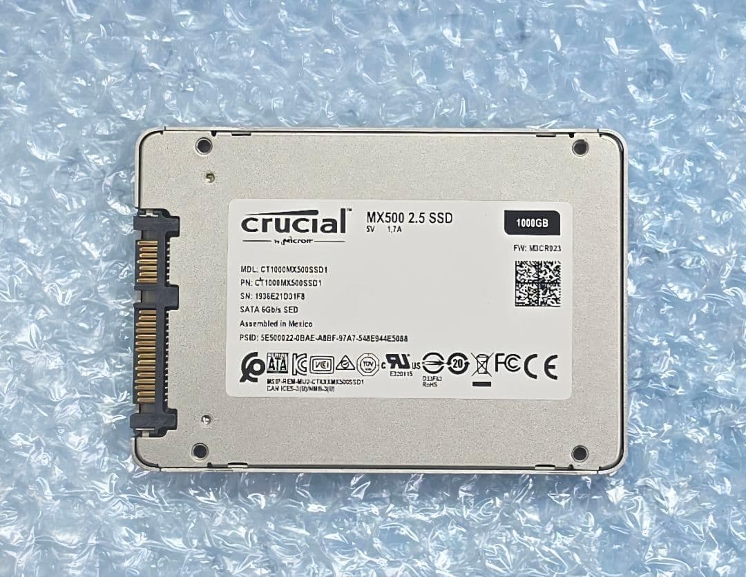 ⑰Crucial MX500 1TB SATA 2.5インチSSD　クルーシャル