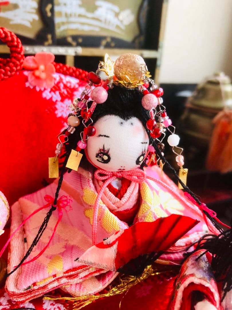 ♡ひな祭り 三段飾り 大人のひな祭り 雛人形 雛飾り 古今雛 犬筥♡ち手作り♡