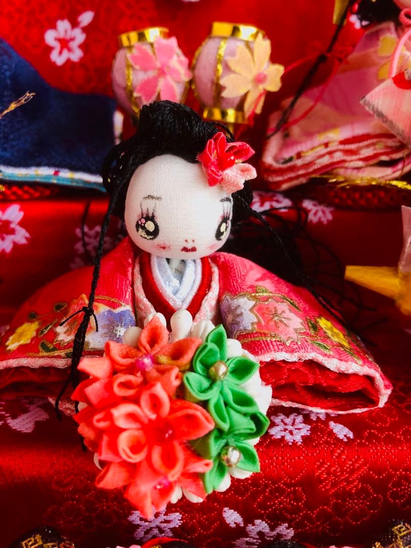 ♡ひな祭り 三段飾り 大人のひな祭り 雛人形 雛飾り 古今雛 犬筥♡ち手作り♡