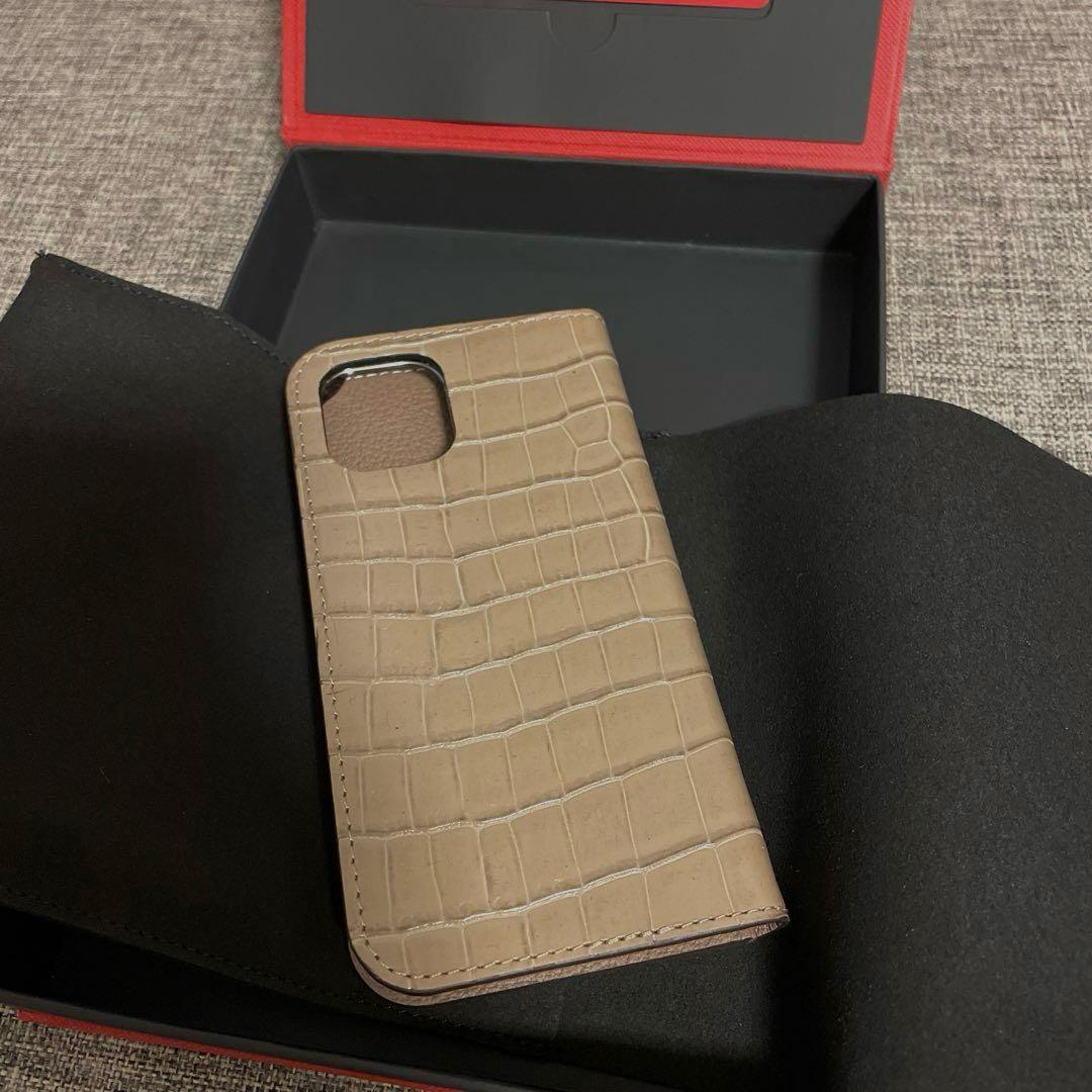 ボナベンチュラ　iPhone 12 mini クロコダイル風手帳型ケース