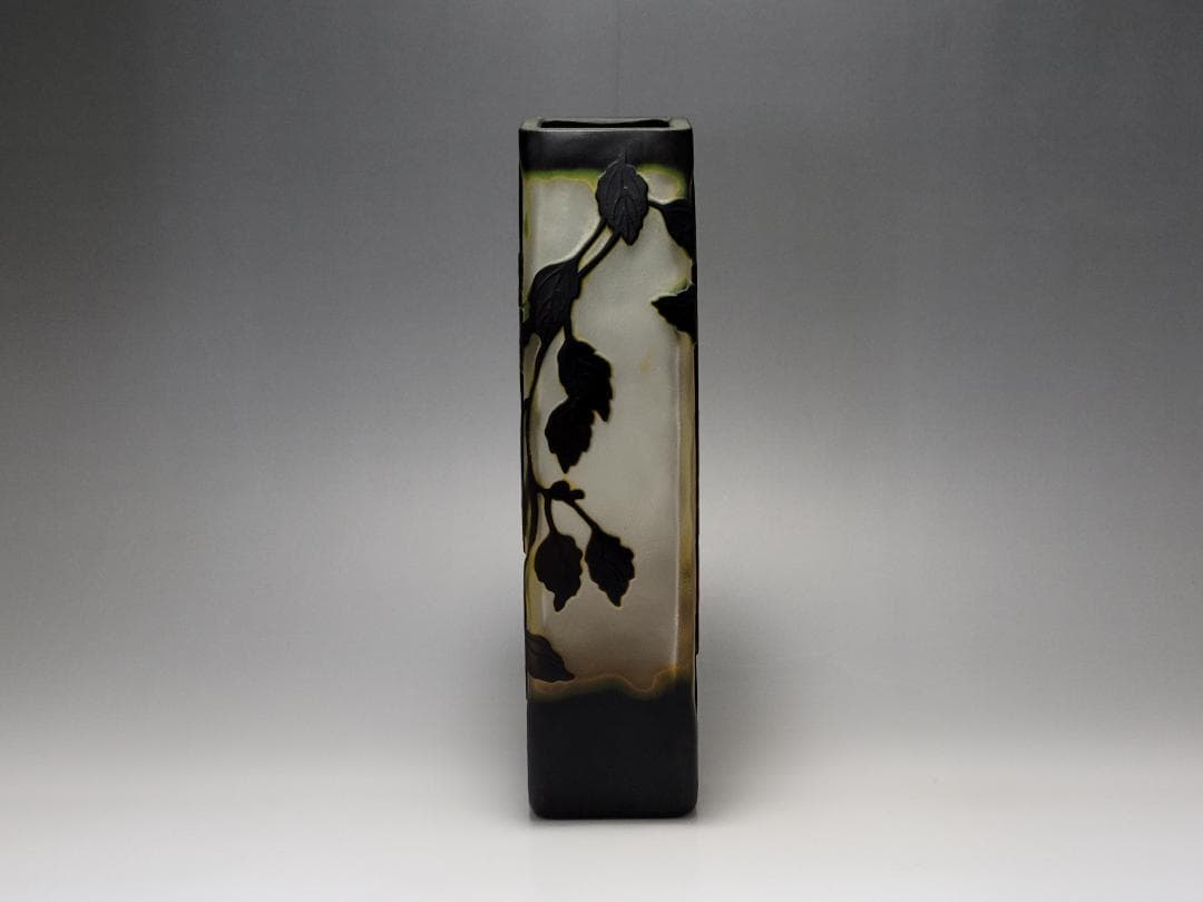 エミール・ガレ Emile Galle ガラス 藤文 花瓶 高さ約25.6cm