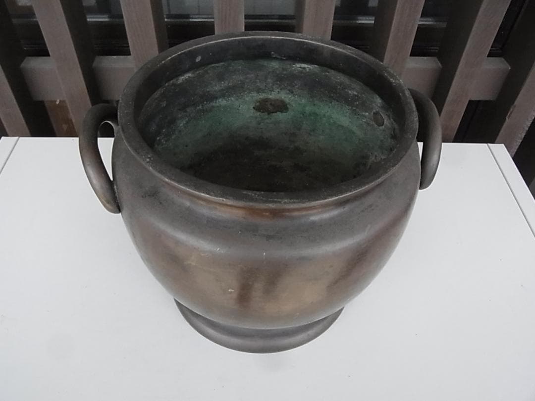 銅製　火鉢　手あぶり　花器　鉢などにも　お着物　飾り
