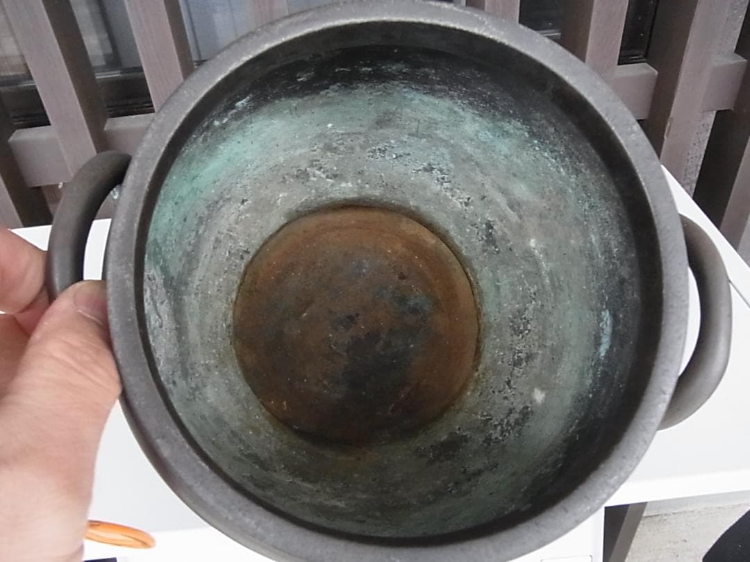 銅製　火鉢　手あぶり　花器　鉢などにも　お着物　飾り