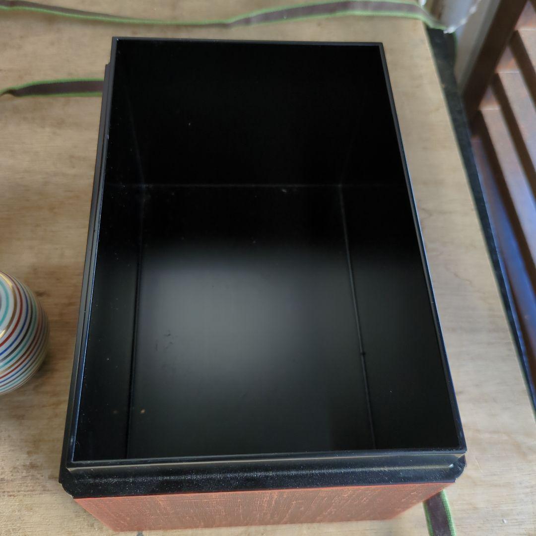 茶箱　布摺漆　唐草蒔絵　 茶箱お茶道具　共箱　セット　美品　木箱入　木製　漆器
